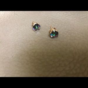 Mystic topaz stud earrings